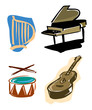 Cartoon musical instruments Cartoon musical instruments