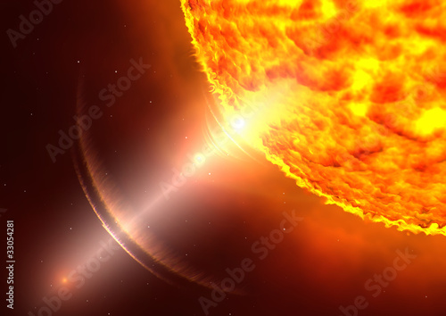 Illustration: Illustration of a very big solar storm Illustration of a very big solar storm