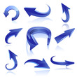 Blue arrow icon set. Vector Blue arrow icon set. Vector