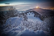 Castle Hohenzollern and winterlandscape Castle Hohenzollern and winterlandscape