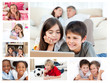 Collage of layed down children