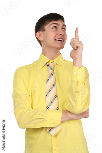 Photo: Thinking young man. Thinking young man.