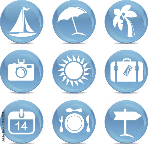 Vector: shiny travel icons shiny travel icons