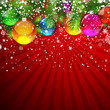 Christmas background with snow-covered Christmas tree