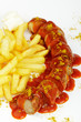 Currywurst mit Pommes frites