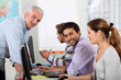 University students working at computers