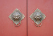 The lion doorknob in China. The traditional symbol of China. The lion doorknob in China. The traditional symbol of China.