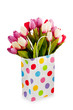 Tulips in the bag isolated on white Tulips in the bag isolated on white