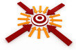 3d targhet and colorful arrows