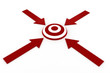 3d targhet and colorful arrows
