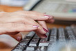 fingers typing