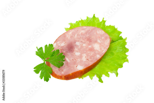 Photo: Sausage with green vegetable Sausage with green vegetable