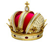 Gold crown isolated on white
