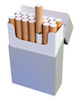 Blank cigarette pack isolated on white