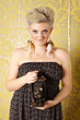 Blond woman with camera