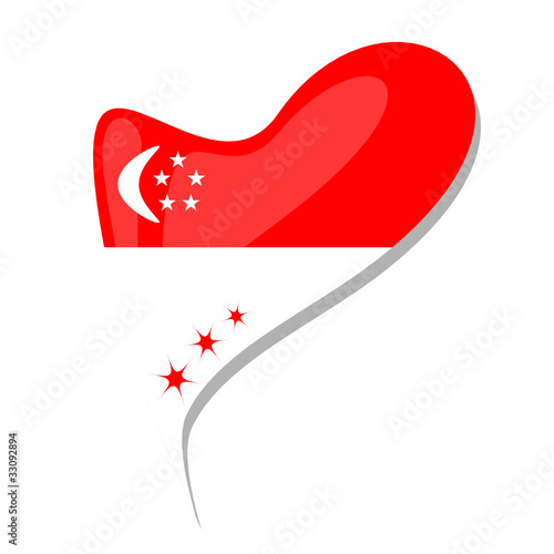 singapore flag button heart