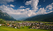 Small Swiss town in Alps. Walenstadt, St. Gallen, Switzerland. Small Swiss town in Alps. Walenstadt, St. Gallen, Switzerland.