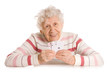 Photo: The old woman with cards The old woman with cards