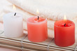 red and white candles