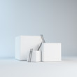 Climbing abstract boxes - progress concept
