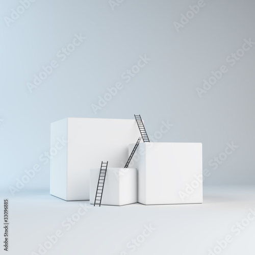 Photo: Climbing abstract boxes - progress concept Climbing abstract boxes - progress concept