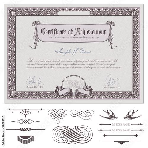 Vector: romantic certificate template (download without sample text) romantic certificate template (download without sample text)