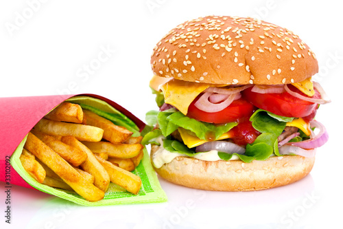 Photo: Cheeseburger frites Cheeseburger frites