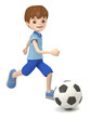 サッカーをする少年