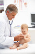 Pediatrician with baby