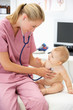Pediatrician with baby
