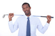 Man with golf club