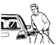 Man with refueling hose