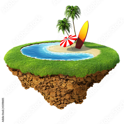 Illustration: Surf on little planet. Concept for surf travel, holiday, hotel. Surf on little planet. Concept for surf travel, holiday, hotel.