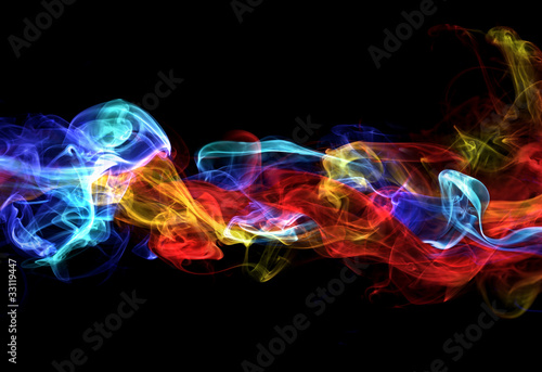 Photo: Red and blue smoke Red and blue smoke