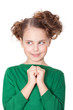 Curious deciding little girl