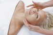 Foto: Woman enjoying facial Woman enjoying facial