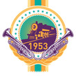 Illustrated label with vintage elements.
