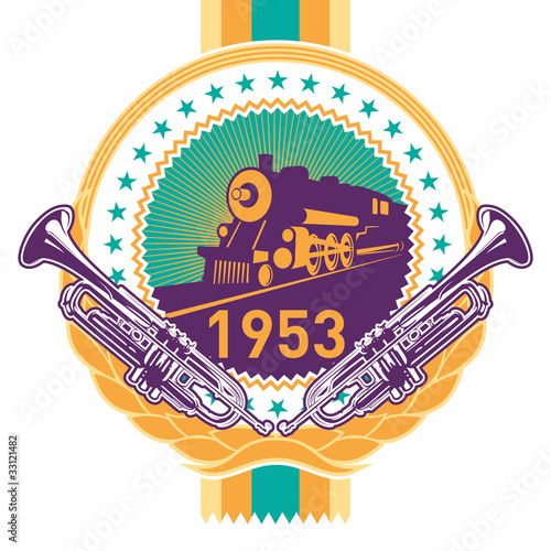 Vector: Illustrated label with vintage elements. Illustrated label with vintage elements.