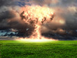 Nuclear explosion in an outdoor setting