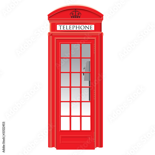 Vector: Red telephone box - London - vector Red telephone box - London - vector