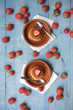 Creme caramel desserts & strawberries