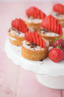 Victoria sponge cake with strawberries