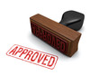 A fényképek részletei "Jóváhagyva" Rubber Stamp
