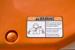 Warning label on the toy