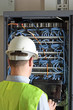 Photo: Server and wires during check-up Server and wires during check-up