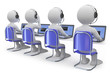 Employees working in a call center