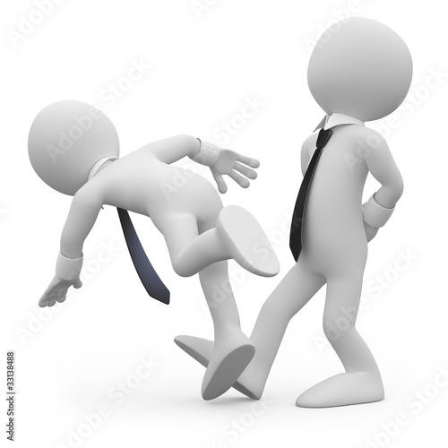 Illustration: Businessman making the trip up to a workmate Businessman making the trip up to a workmate