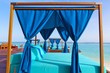 Blue summerhouse on the tropical island Blue summerhouse on the tropical island