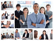 Collage of businesspeople in many situations