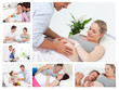 Photo: Collage of couples hugging and relaxing Collage of couples hugging and relaxing